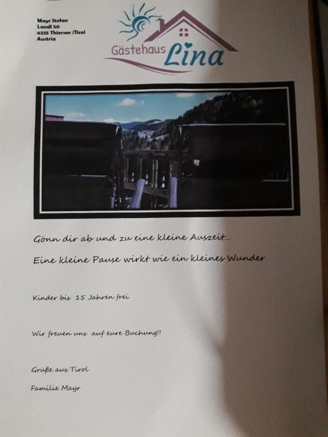 Apartmán Gaestehaus Lina Thiersee Exteriér fotografie
